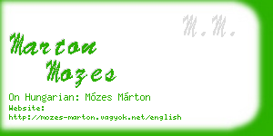 marton mozes business card