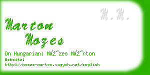 marton mozes business card